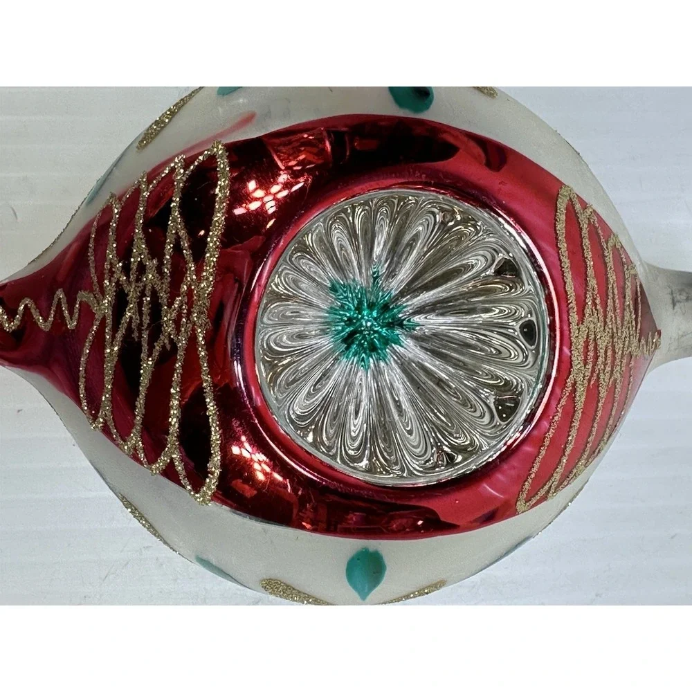 XL  Vintage  Mercury Glass Christmas Ornament   5.5